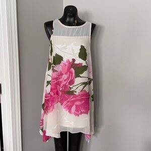 Floral Chiffon Trapeze Dress Size 6